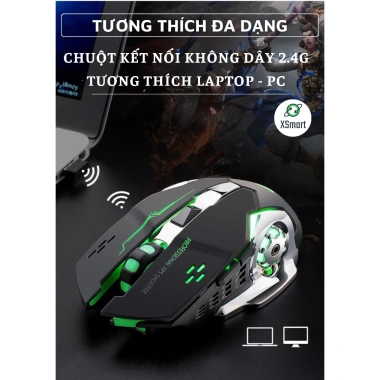 Chuột không dây X8 LED RGB, pin sạc, AUTO 4 mức DPI - Chơi game, Văn phòng, giá 179.000₫