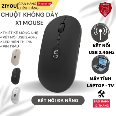 Chuột Không Dây Ziyou X1 LED - Thiết Kế Mỏng Nhẹ, Pin Sạc, Giá 199.000đ