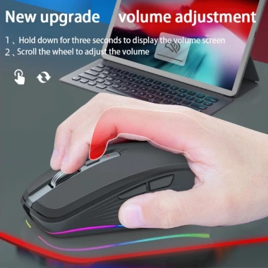 Chuột Led Không Dây M303 Bluetooth 5.0 USB 2.4G Pin sạc TypeC chống ồn, gọn nhẹ