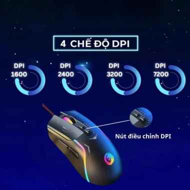 Chuột máy tính có dây 8.800 DPI Thiết kế công thái học, chơi game mượt mà, không tiếng ồn, giảm giá 139k