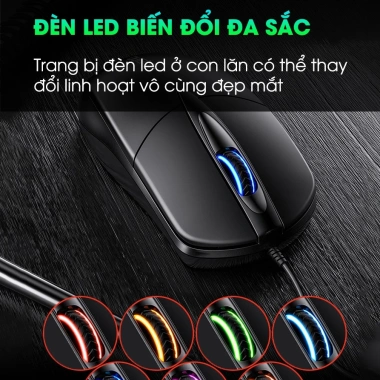 Chuột máy tính có dây SIDOTECH P20 Gaming Silent DPI 1.200, giá rẻ 93k, tắt âm, chống ồn cho laptop