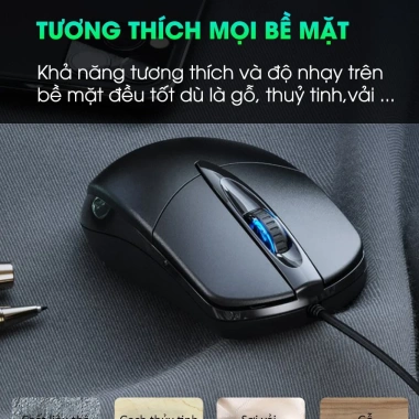 Chuột máy tính có dây SIDOTECH P20 Gaming Silent DPI 1.200, giá rẻ 93k, tắt âm, chống ồn cho laptop