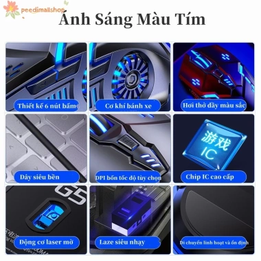 Chuột máy tính G5 LED 7 màu DPI 3.200 - Giá 62k, Siêu nhạy cho game và văn phòng