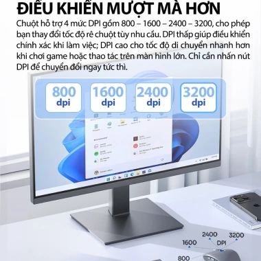 Chuột Quang Không Dây ROBOT M370 Tĩnh Âm, Cảm Biến Quang 20m - Giá Ưu Đãi 159.000 VND