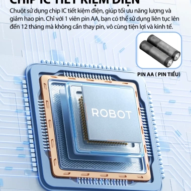Chuột Quang Không Dây ROBOT M370 Tĩnh Âm, Cảm Biến Quang 20m - Giá Ưu Đãi 159.000 VND