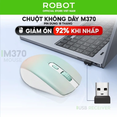 Chuột Quang Không Dây ROBOT M370 Tĩnh Âm, Cảm Biến Quang 20m - Giá Ưu Đãi 159.000 VND