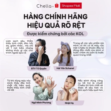 Chuột Rửa Mặt 4 trong 1 Chella – Tẩy Trang, Nâng Cơ, Đẩy Tinh Chất Trẻ Hóa, Bảo Hành 12 Tháng 7 Chuột Rửa Mặt 4 trong 1 Chella – Tẩy Trang, Nâng Cơ, Đẩy Tinh Chất Trẻ Hóa, Bảo Hành 12 Tháng 7