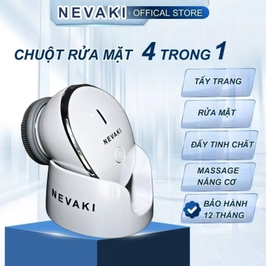 Chuột Rửa Mặt NEVAKI 4 trong 1 Tẩy Trang, Đẩy Tinh Chất, Nâng Cơ, Bảo Hành 365 Ngày