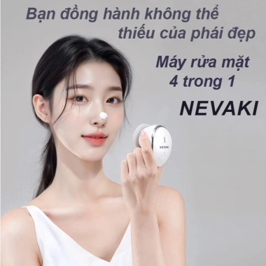 Chuột Rửa Mặt NEVAKI 4 trong 1 Tẩy Trang, Đẩy Tinh Chất, Nâng Cơ, Bảo Hành 365 Ngày