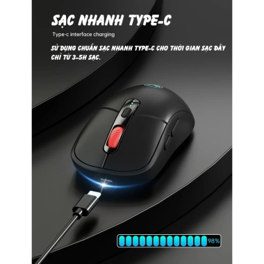 Chuột Silent Gaming Atas F30 Bluetooth 3 MODE - 50h liên tục - App Marco 212.000₫ 8