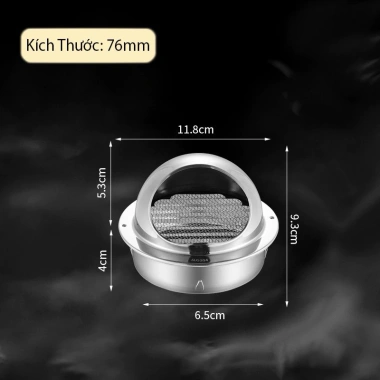 Chụp che ống hút mùi bếp & che mưa 76-150mm Inox SUS304 – Thiết kế bền, chống gỉ, Giá ưu đãi 45.700 VND