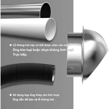 Chụp thông hơi inox 304 – Che mưa, ngăn côn trùng, hút mùi bếp, giá chỉ 42.000₫ 4 Chụp thông hơi inox 304 – Che mưa, ngăn côn trùng, hút mùi bếp, giá chỉ 42.000₫ 4