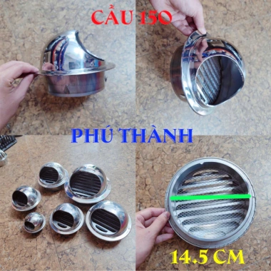 Chụp Thông Hơi Inox 304 Ventcap D48-D200 – Chống Nước, Ngăn Côn Trùng, Bền