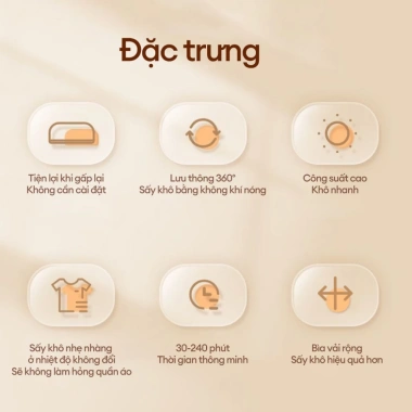 CkeyiN 3 in 1 máy sấy quần áo mini gấp gọn 360° sấy khí nóng, bảo vệ quá nhiệt JH018W - 281.000₫ 5