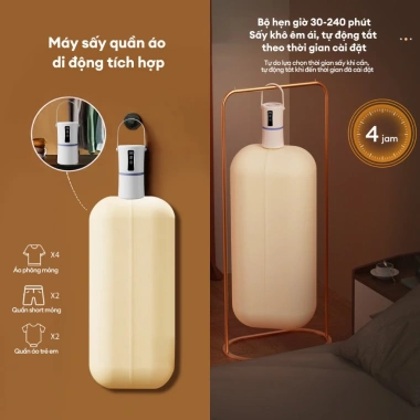 CkeyiN 3 in 1 máy sấy quần áo mini gấp gọn 360° sấy khí nóng, bảo vệ quá nhiệt JH018W - 281.000₫ 6