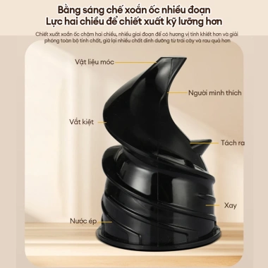 CkeyiN Máy ép chậm 0.6L 300W JB012W - Lọc kép, làm kem, ép trái cây, kiệt bã, rãnh lọc, giảm giá mạnh
