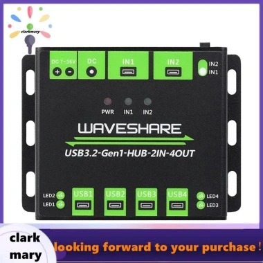 Clarkary Waveshare Hub USB3.2 Gen1 4 cổng 2IN-4OUT, chuyển mạch ngẫu nhiên, bảo vệ đa mạch, 5Gbps - 1.047.200₫