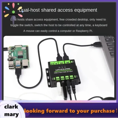 Clarkary Waveshare Hub USB3.2 Gen1 4 cổng 2IN-4OUT, chuyển mạch ngẫu nhiên, bảo vệ đa mạch, 5Gbps - 1.047.200₫