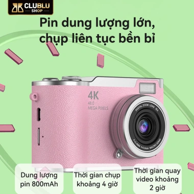 CLUBLU Máy Ảnh Mini LK-007 Selfie 48MP HD 720P Đèn LED cho Học Sinh, Giá 440.000₫ 6