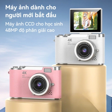 CLUBLU Máy Ảnh Mini Selfie 48MP HD Lật, Đèn LED, Giá 390.000 cho Học sinh