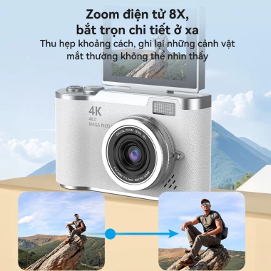 CLUBLU Máy Ảnh Mini Selfie 48MP HD Lật, Đèn LED, Giá 390.000 cho Học sinh 9 CLUBLU Máy Ảnh Mini Selfie 48MP HD Lật, Đèn LED, Giá 390.000 cho Học sinh 9