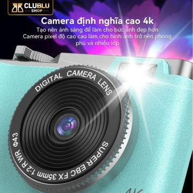 Clublu Máy Ảnh Retro 48MP Selfie Camera Kép Full HD Pin Lớn Đa Năng cho Học Sinh 390k 7