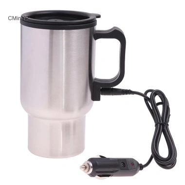 Cminyp 12V 450ml Ấm đun nước ô tô thép không gỉ USB - Cốc cà phê sưởi ấm, giữ nhiệt vinh quang, giảm 17%