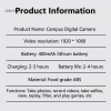 CMINYP CCD Máy ảnh kỹ thuật số di động HD Pixels, đèn LED, chụp ảnh cổ điển, quà tặng trẻ em vlog, giảm giá 338.580 VND 6