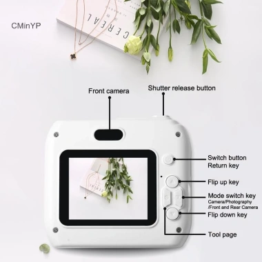 CMINYP CCD Máy ảnh kỹ thuật số di động HD Pixels, đèn LED, chụp ảnh cổ điển, quà tặng trẻ em vlog, giảm giá 338.580 VND