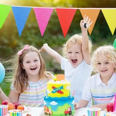 Cờ Bunting 80/100m Đa Màu - Biểu Ngữ Tam Giác DIY Trang Trí Tiệc Ngoài Trời 7