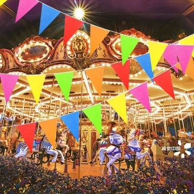 Cờ Bunting 80/100m Đa Màu - Biểu Ngữ Tam Giác DIY Trang Trí Tiệc Ngoài Trời 9