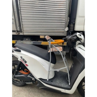 Có dây đai ghế ngồi xe DATBIKE sắt sơn tĩnh điện xám an toàn cho bé 7