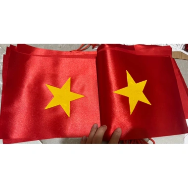 Cờ dây sao Đảng 9m 2 mặt 1 mặt - Cờ đỏ sao vàng trang trí lễ Tết, ngoài trời, giá ưu đãi 57.000₫