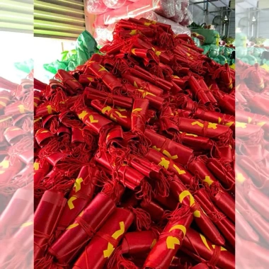 Cờ Dây Sao Đảng Việt Nam 10m Vải Phi Bóng Đẹp Bền Trang Trí Lễ Tết Khai Trương Diễu Hành