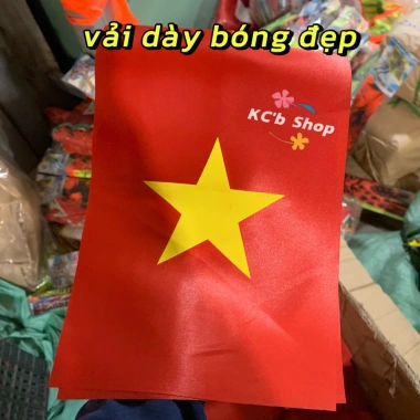 Cờ Dây Treo Sao Đảng Vải Lụa Dày Đỏ Tươi, Sao Vàng - Trang Trí Sự Kiện, Hội Trường, Lễ Tết 450k