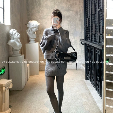 Cổ Đứng Ve Áo Len Dệt Kim - Set Áo Len & Half Dress Thời Trang Giá Ưu Đãi 135k 6 Cổ Đứng Ve Áo Len Dệt Kim - Set Áo Len & Half Dress Thời Trang Giá Ưu Đãi 135k 6