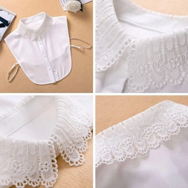 Cổ giả ren DIY tháo rời, nửa cổ áo sơ mi nữ bé gái - Giá ưu đãi 93.528 VND, phong cách thời trang trẻ em