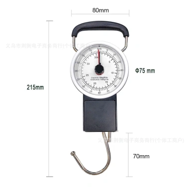 Cơ Khí Nhỏ Treo Cân 35kg Di Động Tay Cầm Móc Cân Cao Su Băng Đo Cân Hành Lý