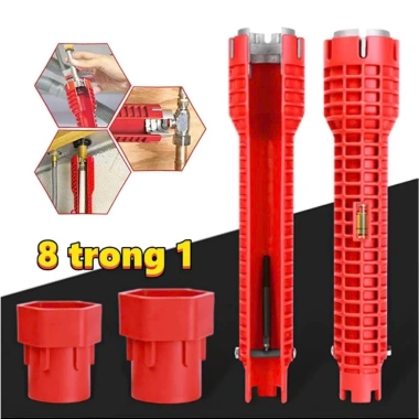 Cờ lê đa năng 8 in 1 - Dụng cụ tháo lắp vòi nước, vặn dây cấp nước, giảm giá 40k