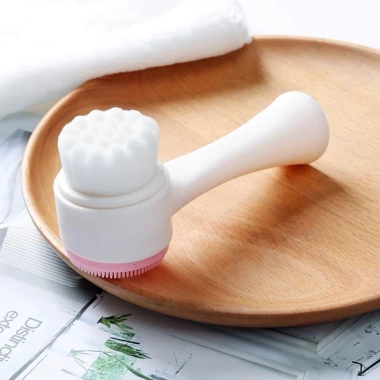 Cọ Massage Rửa Mặt Korea 2 Đầu 3D Gai Silicon - Mềm Mại, Làm Sạch Sâu, 25.800 VND