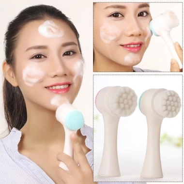 Cọ massage rửa mặt silicon 2 đầu - Loại bỏ bụi bẩn, bã nhờn, se khít lỗ chân lông, giá ưu đãi 14.280₫