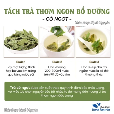 Cỏ ngọt hữu cơ 100g - Trà thanh nhiệt, đường ăn kiêng, 18.000đ - Hạnh Nguyên 6
