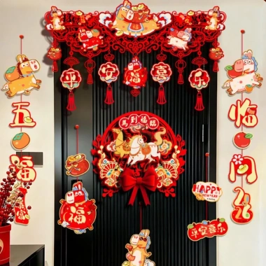Cờ Rèm Cửa May Mắn Handmade Nỉ Truyền Thống - Trang Trí Năm Mới Fu Tết Nguyên Đán 104,390₫ 9