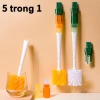 Cọ rửa cốc đa năng 5 trong 1 tháo rời, tay dài, màu cam‑xanh, 7×36cm – giá 30.770₫