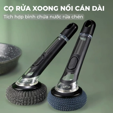 Cọ Rửa Nồi Cán Dài Đa Năng Có Bình Chứa Nước Rửa - Nhận Hàng Trước Tết Giá 56k 6