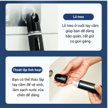 Cọ Rửa Nồi Cán Dài Đa Năng Có Bình Chứa Nước Rửa - Nhận Hàng Trước Tết Giá 56k 7