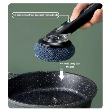 Cọ Rửa Nồi Cán Dài Đa Năng Có Bình Chứa Nước Rửa - Nhận Hàng Trước Tết Giá 56k 8