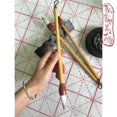 Cọ Viết Thư Pháp Bút Lông Cổ Pháp Toán Đầu Vương Lông Thỏ & Lông Dê Cao Cấp 4