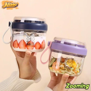 Cốc ăn sáng ZOOMING 650ml - Bát sữa chua cầm tay, hộp yến mạch chống rò rỉ, tái sử dụng, giảm 19%