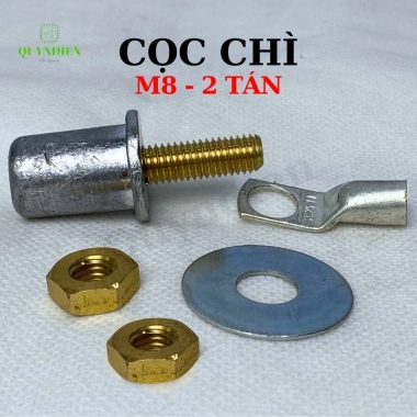 Cọc bình ắc quy M8 M10 bằng chì 2 tá, độ bền cao, chống ăn mòn đồng thau - 01 đôi giá ưu đãi 6